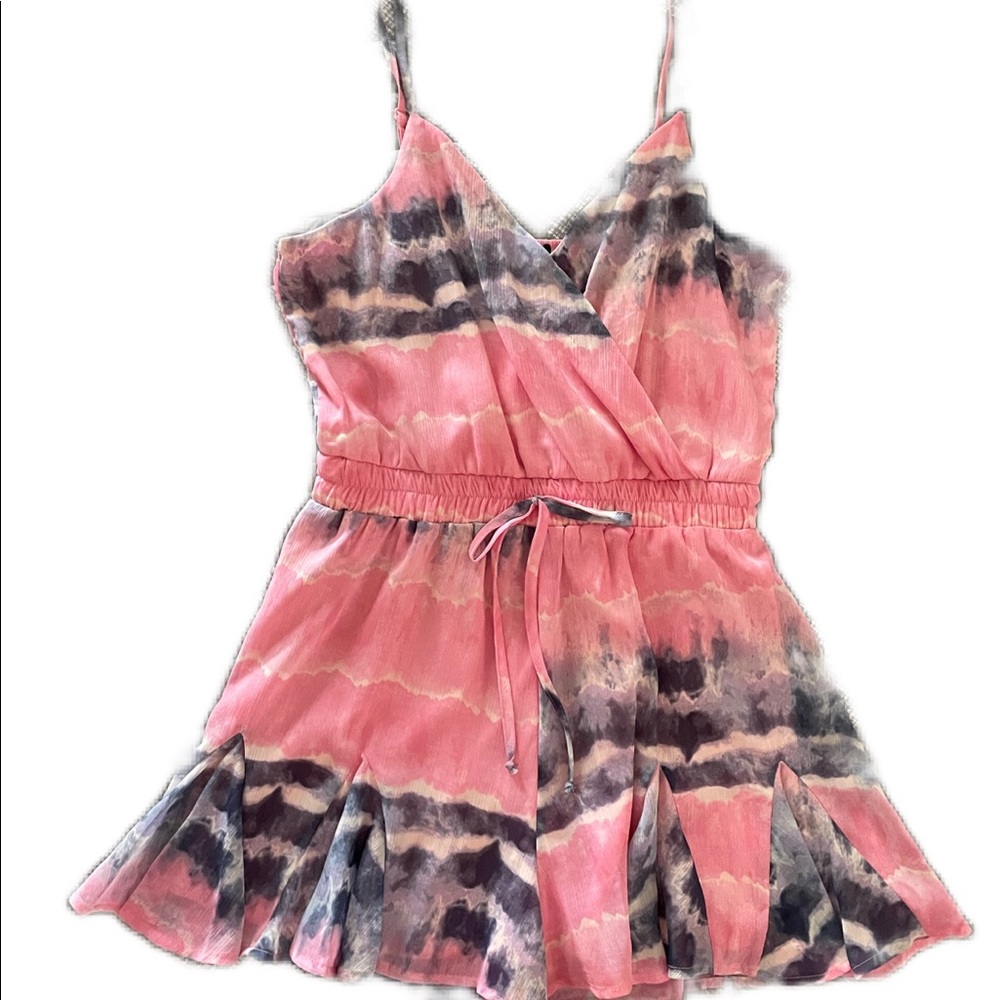 Trixxi Juniors' Tie-Dyed Romper - Tie Dye Pink